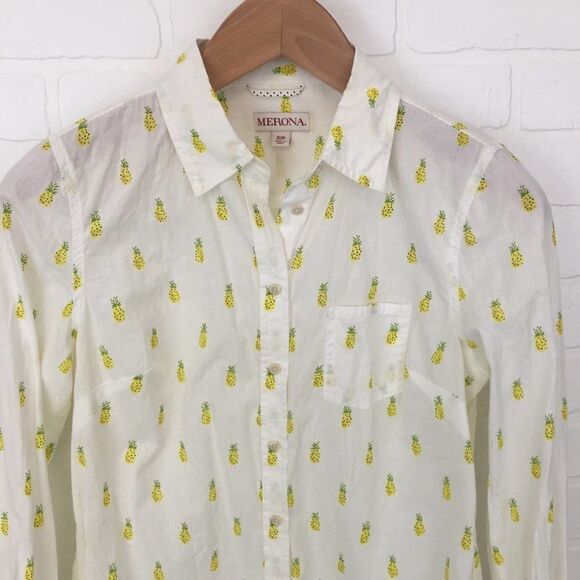 Merona Pineapple Button Up Shirt - Picture 2 of 7